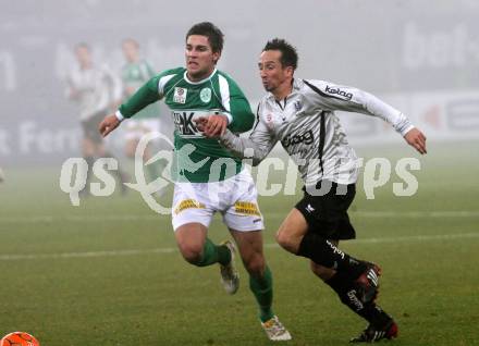 Fussball. Tipp3-Bundesliga. SK Austria Kelag Kaernten gegen SV Mattersburg. Matthias Dollinger, (Austria Kaernten), Manuel Seidl (Mattersburg). Klagenfurt, 21.11.2009. 
Foto: Kuess

---
pressefotos, pressefotografie, kuess, qs, qspictures, sport, bild, bilder, bilddatenbank