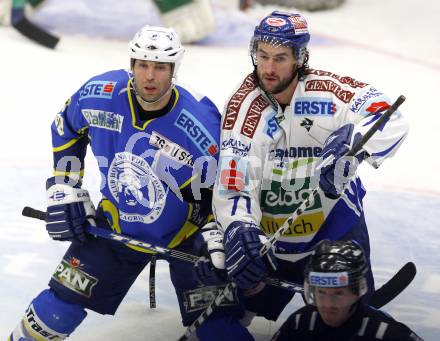 EBEL. Eishockey Bundesliga. EC Pasut VSV gegen KHL Medvescak Zagreb. Kiel McLeod, (VSV), Joel Prpich (Zagreb). Villach, am 22.11.2009.
Foto: Kuess 


---
pressefotos, pressefotografie, kuess, qs, qspictures, sport, bild, bilder, bilddatenbank