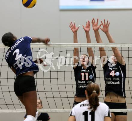 Volleyball MEVZA. ATSC Wildcats gegen SVS Post. Anna Hoedl, Samira Mauch (Wildcats). Klagenfurt, 14.11.2009.
Foto: Nadja Kuess
---
pressefotos, pressefotografie, kuess, qs, qspictures, sport, bild, bilder, bilddatenbank