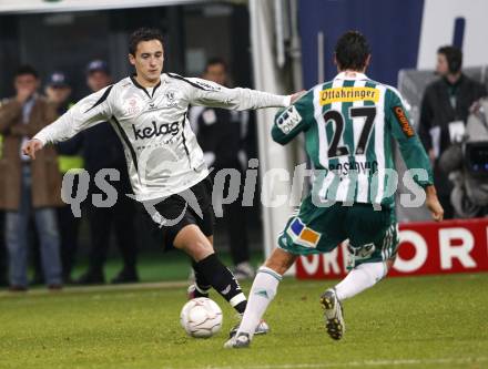 Fussball. Tipp3-Bundesliga. SK Austria Kelag Kaernten gegen Rapid Wien.  Markus Pink (Austria Kaernten), Branko Boskovic (Rapid). Klagenfurt, 28.10.2009.
Foto: Kuess  

---
pressefotos, pressefotografie, kuess, qs, qspictures, sport, bild, bilder, bilddatenbank