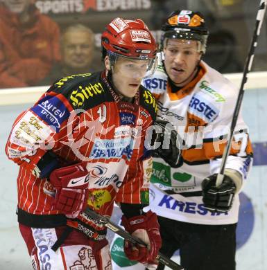 EBEL. Eishockey Bundesliga. KAC Graz 99ers.  Stefan Geier, (KAC),  Nick Kuiper (Graz). Klagenfurt, am 26.11.2009.
Foto: Kuess 

---
pressefotos, pressefotografie, kuess, qs, qspictures, sport, bild, bilder, bilddatenbank