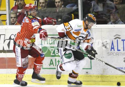 EBEL. Eishockey Bundesliga. KAC Graz 99ers.  Stefan Geier (KAC),  Eric Healey (Graz). Klagenfurt, am 26.11.2009.
Foto: Kuess 

---
pressefotos, pressefotografie, kuess, qs, qspictures, sport, bild, bilder, bilddatenbank