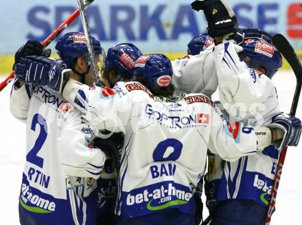 EBEL. Eishockey Bundesliga. EC Pasut VSV gegen Alba Volan SAPA Fehervar AV19. Torjubel VSV. Villach, am 27.11.2009.
Foto: Kuess 


---
pressefotos, pressefotografie, kuess, qs, qspictures, sport, bild, bilder, bilddatenbank