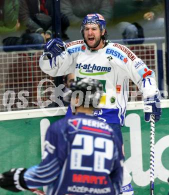 EBEL. Eishockey Bundesliga. EC Pasut VSV gegen Alba Volan SAPA Fehervar AV19. Torjubel MCLEOD Kiel (VSV). Villach, am 27.11.2009.
Foto: Kuess 


---
pressefotos, pressefotografie, kuess, qs, qspictures, sport, bild, bilder, bilddatenbank