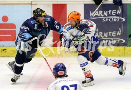 EBEL. Eishockey Bundesliga. EC Pasut VSV gegen Alba Volan SAPA Fehervar AV19. KASPITZ Roland (VSV), ACKESTROEM Oscar (Alba Volan). Villach, am 27.11.2009.
Foto: Kuess 


---
pressefotos, pressefotografie, kuess, qs, qspictures, sport, bild, bilder, bilddatenbank