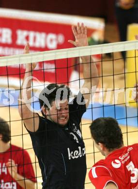 Volleyball Bundesliga. VBK Woerthersee Loewen gegen Arbesbach. Peter Vanik (Woerthersee Loewen). Klagenfurt, am 29.11.2009.
Foto: Kuess
---
pressefotos, pressefotografie, kuess, qs, qspictures, sport, bild, bilder, bilddatenbank