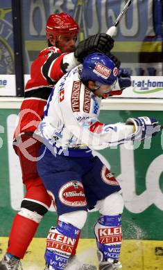 EBEL. Eishockey Bundesliga. EC Pasut VSV gegen HK Acroni Jesenice. Nikolas Petrik (VSV), Todd Elik (Jesenice). Villach, am 1.12.2009.
Foto: Kuess 


---
pressefotos, pressefotografie, kuess, qs, qspictures, sport, bild, bilder, bilddatenbank