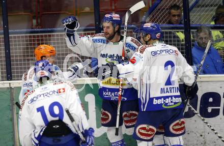 EBEL. Eishockey Bundesliga. EC Pasut VSV gegen HK Acroni Jesenice. Torjubel VSV. Villach, am 1.12.2009.
Foto: Kuess 


---
pressefotos, pressefotografie, kuess, qs, qspictures, sport, bild, bilder, bilddatenbank