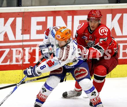 EBEL. Eishockey Bundesliga. EC Pasut VSV gegen HK Acroni Jesenice. Roland Kaspitz (VSV), Gasper Susanj (Jesenice). Villach, am 1.12.2009.
Foto: Kuess 


---
pressefotos, pressefotografie, kuess, qs, qspictures, sport, bild, bilder, bilddatenbank