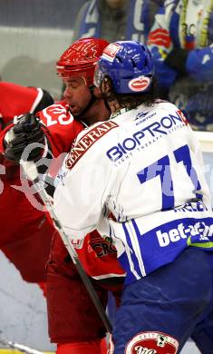 EBEL. Eishockey Bundesliga. EC Pasut VSV gegen HK Acroni Jesenice. Kiel McLeod (VSV), Todd Elik (Jesenice). Villach, am 1.12.2009.
Foto: Kuess 


---
pressefotos, pressefotografie, kuess, qs, qspictures, sport, bild, bilder, bilddatenbank