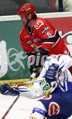 EBEL. Eishockey Bundesliga. EC Pasut VSV gegen HK Acroni Jesenice. Jonathan Ferland, (VSV), Todd Elik (Jesenice). Villach, am 1.12.2009.
Foto: Kuess 


---
pressefotos, pressefotografie, kuess, qs, qspictures, sport, bild, bilder, bilddatenbank