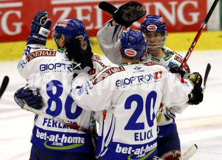 EBEL. Eishockey Bundesliga. EC Pasut VSV gegen HK Acroni Jesenice. Torjubel VSV. Villach, am 1.12.2009.
Foto: Kuess 


---
pressefotos, pressefotografie, kuess, qs, qspictures, sport, bild, bilder, bilddatenbank