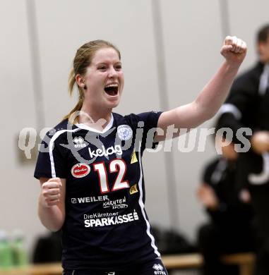Volleyball. CEV - Cup. ATSC Wildcats gegen Clube Desportivo Ribeirense. Jubel Elena Kaaden (Wildcats). Klagenfurt, 2.12.2009.
Foto: Kuess 


---
pressefotos, pressefotografie, kuess, qs, qspictures, sport, bild, bilder, bilddatenbank
