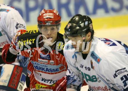 EBEL. Eishockey Bundesliga. KAC gegen Alba Volan SAPA Fehervar AV19.  GEIER Manuel (KAC),  MARTZ Nathan (Alba Volan). Klagenfurt, am 6.12.2009.
Foto: Kuess 

---
pressefotos, pressefotografie, kuess, qs, qspictures, sport, bild, bilder, bilddatenbank