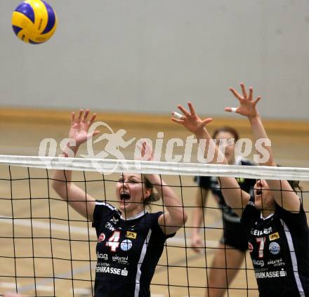 Volleyball. MEL. ATSC Wildcats gegen Calcit Kamnik. Sophie Wallner, Samira Mauch (Wildcats). Klagenfurt, 5.12.2009.
Foto: Kuess
---
pressefotos, pressefotografie, kuess, qs, qspictures, sport, bild, bilder, bilddatenbank