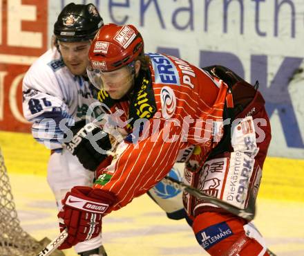 EBEL. Eishockey Bundesliga. KAC gegen Alba Volan SAPA Fehervar AV19.  PIRMANN Markus (KAC),  JOBB David (Alba Volan). Klagenfurt, am 6.12.2009.
Foto: Kuess 

---
pressefotos, pressefotografie, kuess, qs, qspictures, sport, bild, bilder, bilddatenbank