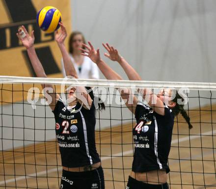 Volleyball. MEL. ATSC Wildcats gegen Calcit Kamnik. Elisabeth Schilcher, Samira Mauch (Wildcats). Klagenfurt, 5.12.2009.
Foto: Kuess
---
pressefotos, pressefotografie, kuess, qs, qspictures, sport, bild, bilder, bilddatenbank