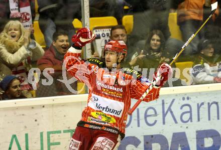 EBEL. Eishockey Bundesliga. KAC gegen Alba Volan SAPA Fehervar AV19.  Torjubel KIRISITS Johannes (KAC). Klagenfurt, am 6.12.2009.
Foto: Kuess 

---
pressefotos, pressefotografie, kuess, qs, qspictures, sport, bild, bilder, bilddatenbank