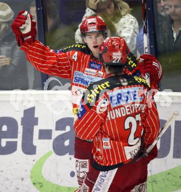 EBEL. Eishockey Bundesliga.  VSV gegen KAC. Torjubel Markus Pirmann (KAC). Villach, am 8.12.2009.
Foto: Kuess 


---
pressefotos, pressefotografie, kuess, qs, qspictures, sport, bild, bilder, bilddatenbank