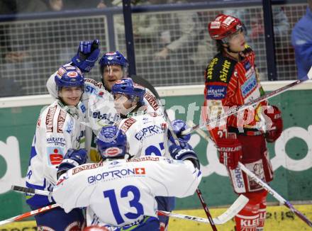 EBEL. Eishockey Bundesliga.  VSV gegen KAC. Torjubel VSV. Villach, am 8.12.2009.
Foto: Kuess 


---
pressefotos, pressefotografie, kuess, qs, qspictures, sport, bild, bilder, bilddatenbank