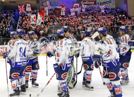 EBEL. Eishockey Bundesliga.  VSV gegen KAC. Jubel VSV. Villach, am 8.12.2009.
Foto: Kuess 


---
pressefotos, pressefotografie, kuess, qs, qspictures, sport, bild, bilder, bilddatenbank