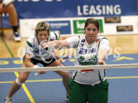 Badminton Bundesliga. ASKOE Kelag Kaernten gegen Pressbaum. Belinda Heber, Maja Kersnik (Kaernten). Klagenfurt, am 6.12.2009.
Foto: Kuess
---
pressefotos, pressefotografie, kuess, qs, qspictures, sport, bild, bilder, bilddatenbank