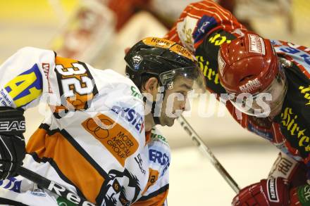 EBEL. Eishockey Bundesliga. KAC Graz 99ers.  David Schuller (KAC),  Jean Philippe Pare (Graz). Klagenfurt, am 26.11.2009.
Foto: Kuess 

---
pressefotos, pressefotografie, kuess, qs, qspictures, sport, bild, bilder, bilddatenbank