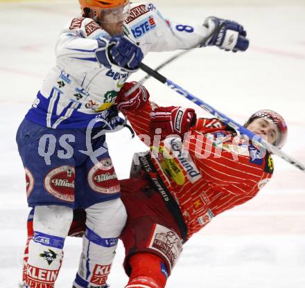 EBEL. Eishockey Bundesliga.  VSV gegen KAC. Roland Kaspitz, (VSV), David Schuller (KAC). Villach, am 8.12.2009.
Foto: Kuess 


---
pressefotos, pressefotografie, kuess, qs, qspictures, sport, bild, bilder, bilddatenbank