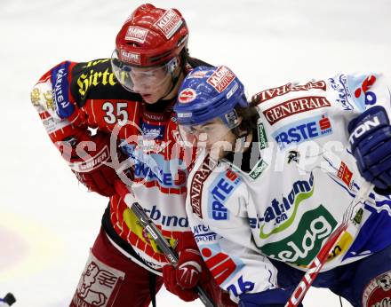 EBEL. Eishockey Bundesliga.  VSV gegen KAC. Christoph Martinz, (VSV), Nikolaus Holzer (KAC). Villach, am 8.12.2009.
Foto: Kuess 


---
pressefotos, pressefotografie, kuess, qs, qspictures, sport, bild, bilder, bilddatenbank