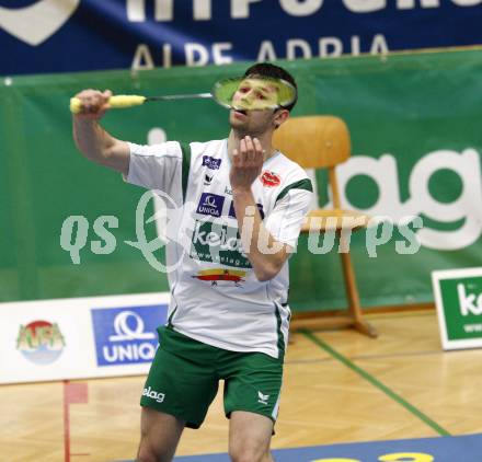 Badminton Bundesliga. ASKOE Kelag Kaernten gegen Pressbaum. Stiliyan Makarski (Kaernten). Klagenfurt, am 6.12.2009.
Foto: Kuess
---
pressefotos, pressefotografie, kuess, qs, qspictures, sport, bild, bilder, bilddatenbank