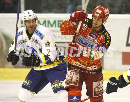 EBEL. Eishockey Bundesliga. EC KAC gegen KHLMedvescak Zagreb. Mike Craig (KAC), Richard Seeley (Zagreb). Klagenfurt, am 11.12.2009.
Foto: Kuess
---
pressefotos, pressefotografie, kuess, qs, qspictures, sport, bild, bilder, bilddatenbank