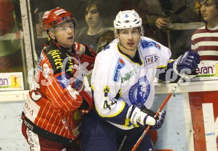 EBEL. Eishockey Bundesliga. EC KAC gegen KHLMedvescak Zagreb. Kirk Furey (KAC), Mike Ouellette (Zagreb). Klagenfurt, am 11.12.2009.
Foto: Kuess
---
pressefotos, pressefotografie, kuess, qs, qspictures, sport, bild, bilder, bilddatenbank