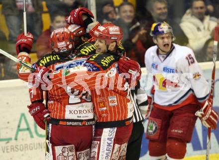 EBEL. Eishockey Bundesliga. KAC gegen Red Bull Salzburg.  Torjubel KAC. Klagenfurt, am 13.12.2009.
Foto: Kuess 

---
pressefotos, pressefotografie, kuess, qs, qspictures, sport, bild, bilder, bilddatenbank