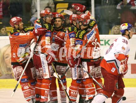 EBEL. Eishockey Bundesliga. KAC gegen Red Bull Salzburg.  Torjubel KAC. Klagenfurt, am 13.12.2009.
Foto: Kuess 

---
pressefotos, pressefotografie, kuess, qs, qspictures, sport, bild, bilder, bilddatenbank