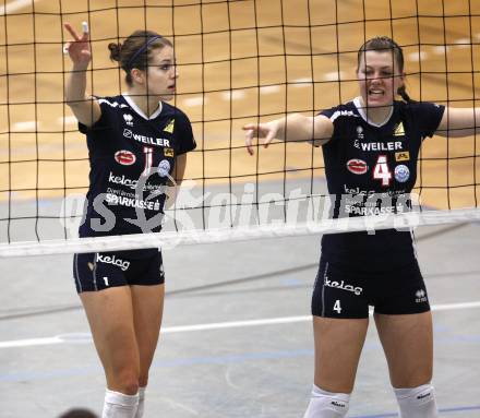 Volleyball MEVZA. ATSC Wildcats gegen Bratislava. Kristina Fabris, Samira Mauch (Wildcats). Klagenfurt, 12.12.2009
Foto: Kuess

---
pressefotos, pressefotografie, kuess, qs, qspictures, sport, bild, bilder, bilddatenbank