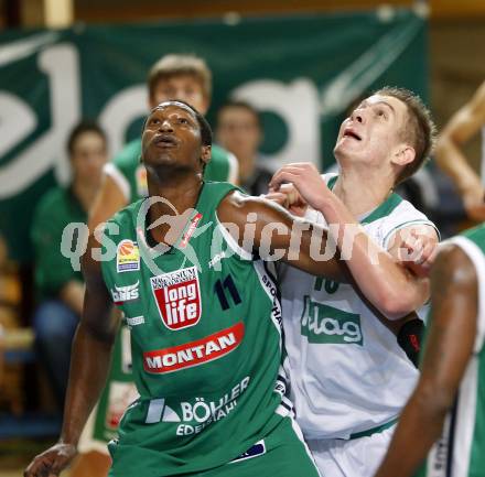 Basketball Bundesliga. Woerthersee Piraten gegen Kapfenberg Bulls. Rasid Mahalbasic, (Piraten), N Diaye Seyni (Kapfenberg). Klagenfurt, 14.12.2009
Foto: Kuess

---
pressefotos, pressefotografie, kuess, qs, qspictures, sport, bild, bilder, bilddatenbank