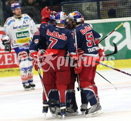 EBEL. Eishockey Bundesliga. EC Pasut VSV gegen EC Red Bull Salzburg. Torjubel (Salzburg). Villach, am 15.12.2009.
Foto: Kuess 


---
pressefotos, pressefotografie, kuess, qs, qspictures, sport, bild, bilder, bilddatenbank