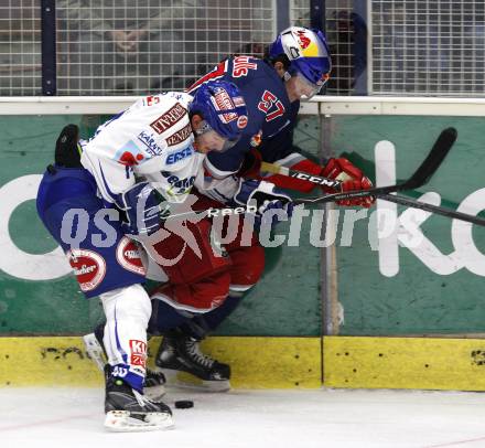 EBEL. Eishockey Bundesliga. EC Pasut VSV gegen EC Red Bull Salzburg. Nathan Robert Di Casmirro (VSV), Wilhelm Lanz (Salzburg). Villach, am 15.12.2009.
Foto: Kuess 


---
pressefotos, pressefotografie, kuess, qs, qspictures, sport, bild, bilder, bilddatenbank