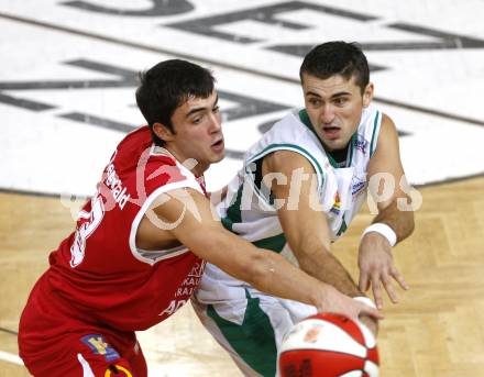 Basketball Bundesliga. Woerthersee Piraten gegen Arkadia Traiskirchen Lions. Admir Aljic (Piraten), DRENOVAC Djordje (Traiskirchen). Klagenfurt, 19.12.2009
Foto: Kuess

---
pressefotos, pressefotografie, kuess, qs, qspictures, sport, bild, bilder, bilddatenbank