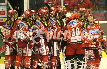 EBEL. Eishockey Bundesliga. KAC gegen HK Acroni Jesenice. Jubel (KAC). Klagenfurt, am 22.12.2009.
Foto: Kuess 

---
pressefotos, pressefotografie, kuess, qs, qspictures, sport, bild, bilder, bilddatenbank