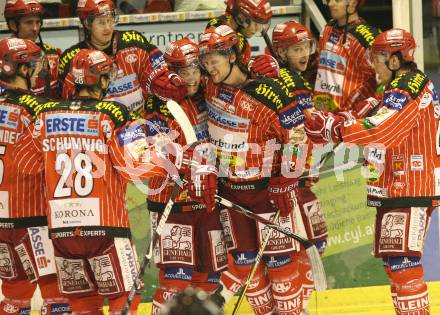 EBEL. Eishockey Bundesliga. KAC gegen HK Acroni Jesenice.  Jubel Gregor Hager (KAC). Klagenfurt, am 22.12.2009.
Foto: Kuess 

---
pressefotos, pressefotografie, kuess, qs, qspictures, sport, bild, bilder, bilddatenbank