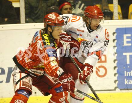 EBEL. Eishockey Bundesliga. KAC gegen HK Acroni Jesenice. Manuel Geier (KAC), Anze Terlikar (Jesenice). Klagenfurt, am 22.12.2009.
Foto: Kuess 

---
pressefotos, pressefotografie, kuess, qs, qspictures, sport, bild, bilder, bilddatenbank