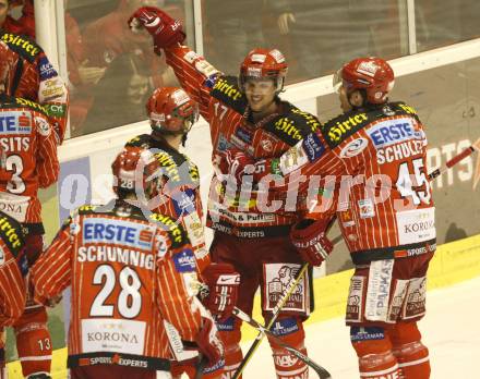 EBEL. Eishockey Bundesliga. KAC gegen HK Acroni Jesenice.  Jubel Gregor Hager (KAC). Klagenfurt, am 22.12.2009.
Foto: Kuess 

---
pressefotos, pressefotografie, kuess, qs, qspictures, sport, bild, bilder, bilddatenbank