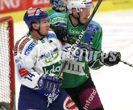 EBEL. Eishockey Bundesliga. EC Pasut VSV gegen HDD TILIA Olimpija Ljubljana, Laibach.  Nathan Robert Di Casmirro, (VSV), Bostjan Groznik (Ljubljana). Villach, am 27.12.2008.
Foto: Kuess 


---
pressefotos, pressefotografie, kuess, qs, qspictures, sport, bild, bilder, bilddatenbank