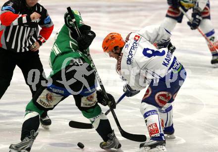 EBEL. Eishockey Bundesliga. EC Pasut VSV gegen HDD TILIA Olimpija Ljubljana, Laibach.  Roland Kaspitz, (VSV), Bostjan Golicic (Ljubljana). Villach, am 27.12.2008.
Foto: Kuess 


---
pressefotos, pressefotografie, kuess, qs, qspictures, sport, bild, bilder, bilddatenbank