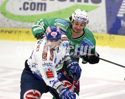 EBEL. Eishockey Bundesliga. EC Pasut VSV gegen HDD TILIA Olimpija Ljubljana, Laibach.  Jean Francois Fortin, (VSV), Brendan Yarema (Ljubljana). Villach, am 27.12.2008.
Foto: Kuess 


---
pressefotos, pressefotografie, kuess, qs, qspictures, sport, bild, bilder, bilddatenbank