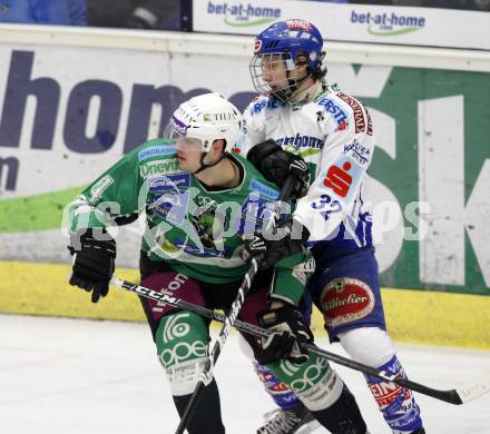 EBEL. Eishockey Bundesliga. EC Pasut VSV gegen HDD TILIA Olimpija Ljubljana, Laibach.  Patrick Platzer, (VSV), Igor Cvetek (Ljubljana). Villach, am 29.12.2008.
Foto: Kuess 


---
pressefotos, pressefotografie, kuess, qs, qspictures, sport, bild, bilder, bilddatenbank