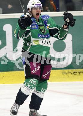 EBEL. Eishockey Bundesliga. EC Pasut VSV gegen HDD TILIA Olimpija Ljubljana, Laibach.  Torjubel Igor Cvetek (Ljubljana). Villach, am 29.12.2008.
Foto: Kuess 


---
pressefotos, pressefotografie, kuess, qs, qspictures, sport, bild, bilder, bilddatenbank