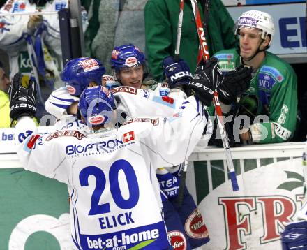 EBEL. Eishockey Bundesliga. EC Pasut VSV gegen HDD TILIA Olimpija Ljubljana, Laibach. Torjubel Michael Raffl (VSV). Villach, am 29.12.2008.
Foto: Kuess 


---
pressefotos, pressefotografie, kuess, qs, qspictures, sport, bild, bilder, bilddatenbank