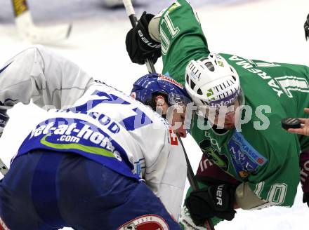 EBEL. Eishockey Bundesliga. EC Pasut VSV gegen HDD TILIA Olimpija Ljubljana, Laibach.  Kiel McLeod, (VSV), Brendan Yarema (Ljubljana). Villach, am 29.12.2008.
Foto: Kuess 


---
pressefotos, pressefotografie, kuess, qs, qspictures, sport, bild, bilder, bilddatenbank